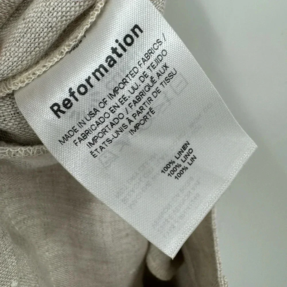 NEW Reformation Mason Wide Linen Trousers Size 6 B2228